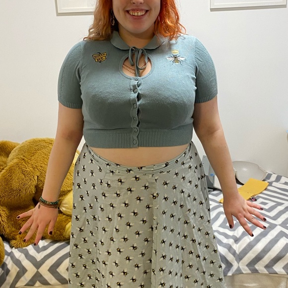 Brand - Dangerfield | Colour - Blue with bees | Size - 16 (for skirt and top) - Picture 5 of 5